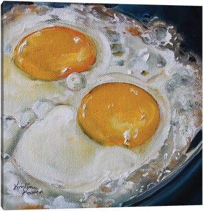 Frying Eggs Canvas Art Print - Egg Art