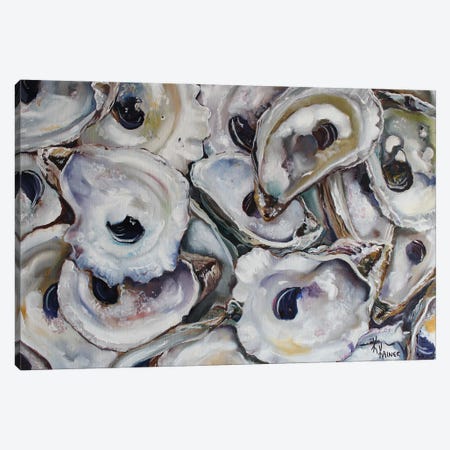 Coastal Oysters Canvas Print #KKN79} by Kristine Kainer Canvas Wall Art