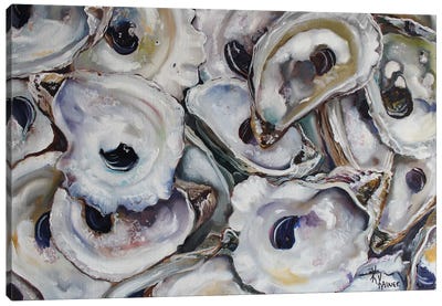 Coastal Oysters Canvas Art Print - Oyster Art