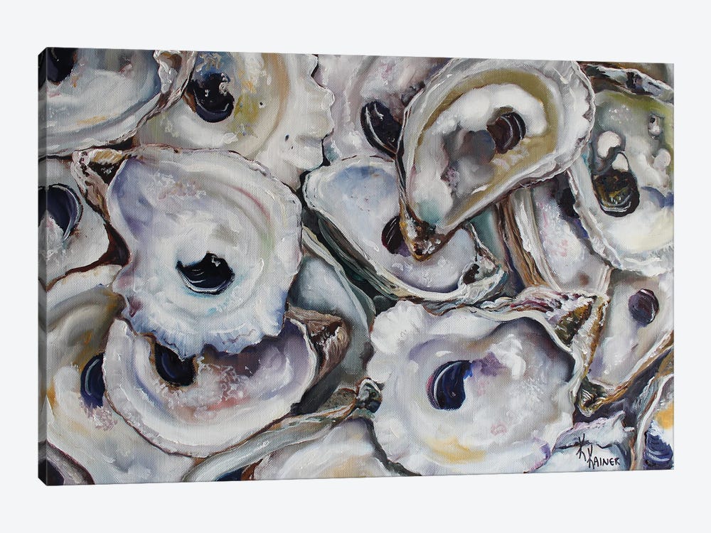 Coastal Oysters by Kristine Kainer 1-piece Canvas Artwork