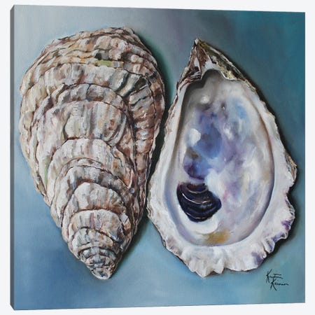 Oyster Shells Canvas Print #KKN7} by Kristine Kainer Canvas Wall Art