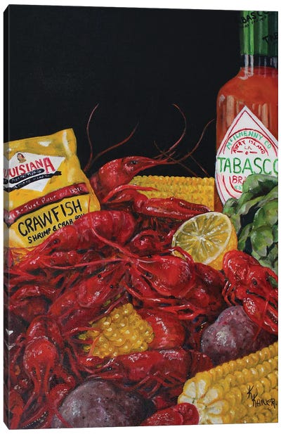 Louisiana Crawfish Boil Canvas Art Print - Foodie