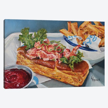 Lobster Roll Canvas Print #KKN82} by Kristine Kainer Canvas Print