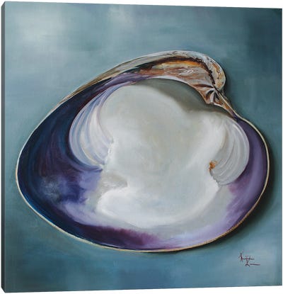 Clam Shell Canvas Art Print - Seafood Art