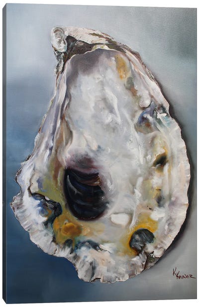 Barnstable Oyster Shell Canvas Art Print - Coastal Living Room Art