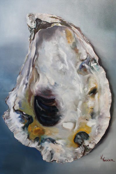 Large Art for Bathroom - Canvas Prints: Barnstable Oyster Shell by Kristine Kainer