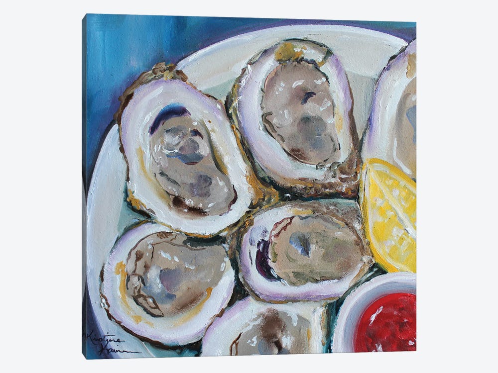 Oysters On The Half Shell by Kristine Kainer 1-piece Canvas Print
