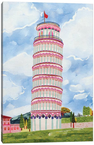 Leaning Tower Of Pisa Canvas Art Print - Kartika Paramita