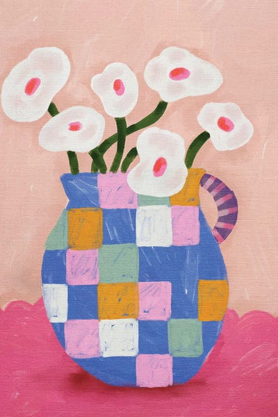 Abstract Flowers In A Vase by Kartika Paramita metal wall art