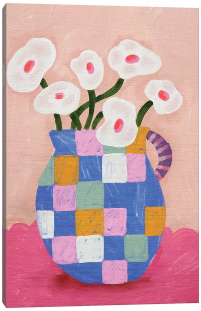 Abstract Flowers In A Vase Canvas Art Print - Kartika Paramita