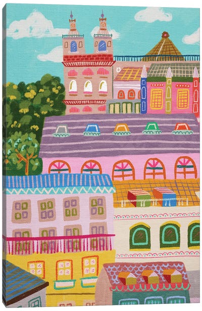 Colorful Lisbon Canvas Art Print - Kartika Paramita