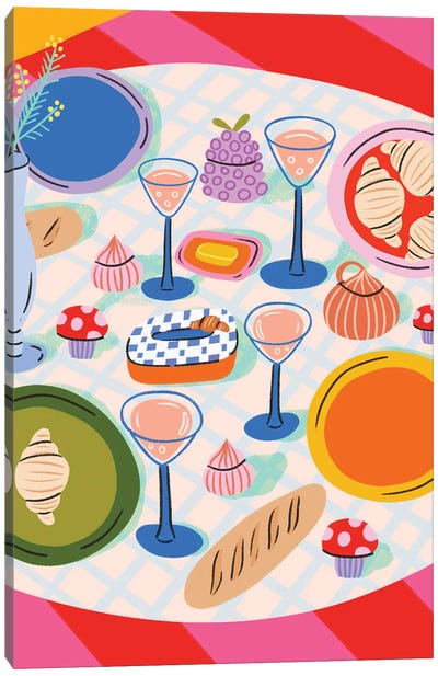 Flatlay Food On The Table Canvas Art Print - Kartika Paramita
