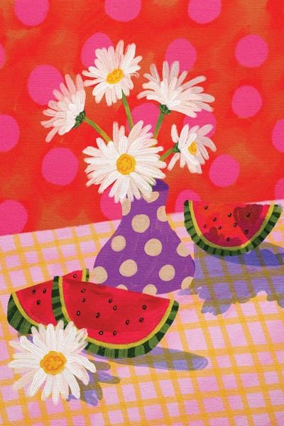Dopamine Decor: Daisies And Watermelon by Kartika Paramita