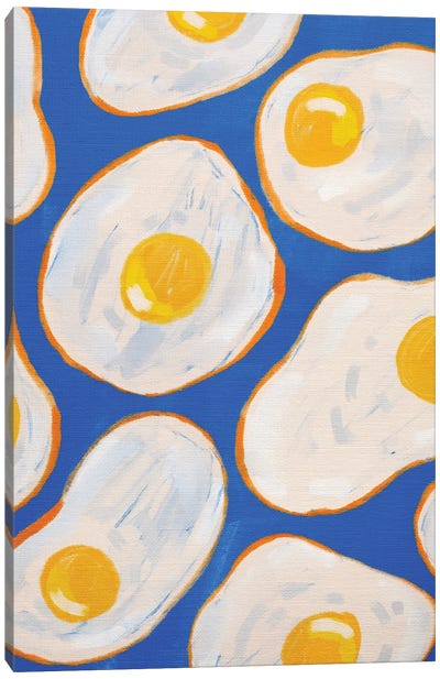 Sunny Side Up Blue Canvas Art Print - Kartika Paramita