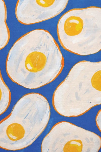 Pop Art Kitchen: Sunny Side Up Blue by Kartika Paramita