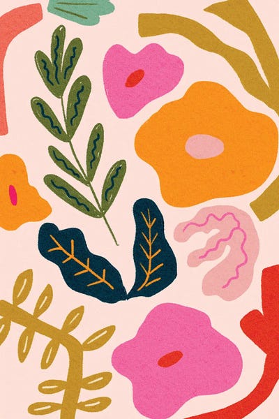 Dopamine Decor: Colorful Abstract Botanical by Kartika Paramita