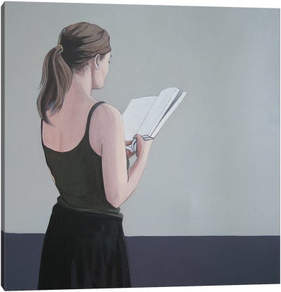Girl Reading IV Canvas Art Print - Karoline Kroiss