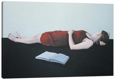 Girl Reading VI Canvas Art Print - Karoline Kroiss