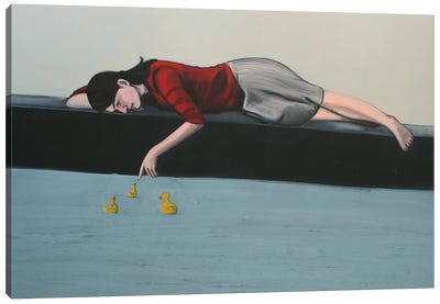 Mother Of Rubber Ducklings Canvas Art Print - Duck Art