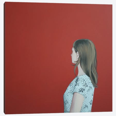 Girl In Red Canvas Print #KKR4} by Karoline Kroiss Canvas Print