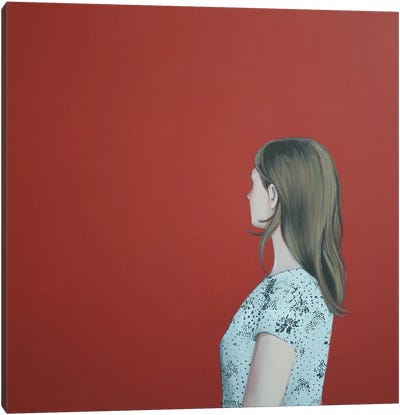 Girl In Red Canvas Art Print - Karoline Kroiss