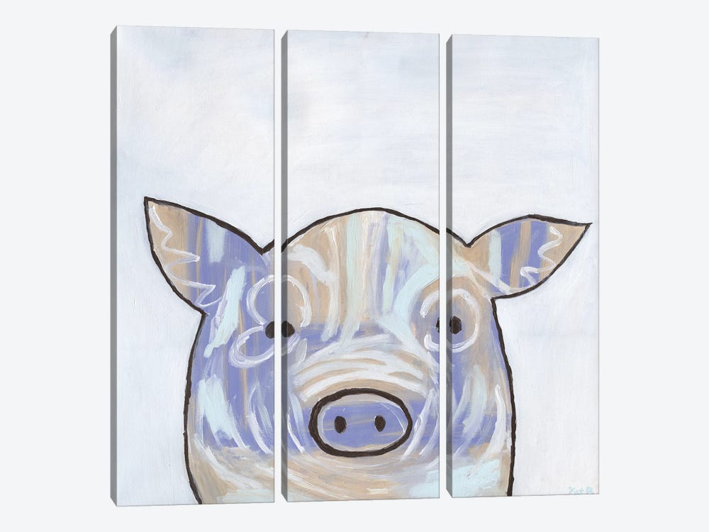 Paint Splotch Pig by Kathleen Bryan 3-piece Canvas Artwork