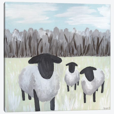 Paint Splotch Sheep Canvas Print #KLB14} by Kathleen Bryan Canvas Wall Art