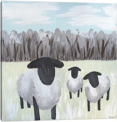 Paint Splotch Sheep Canvas Art Print