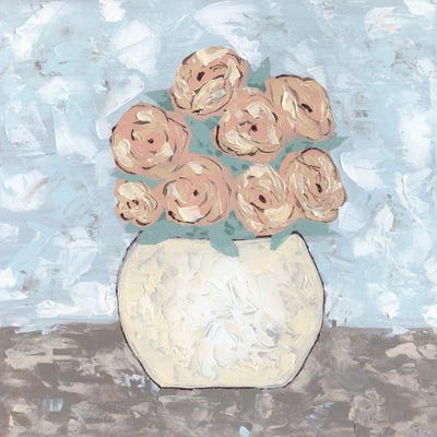 Sketchy Floral Vase by Kathleen Bryan framed canvas print