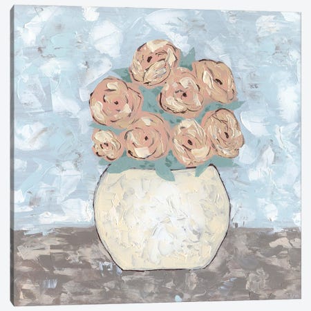 Sketchy Floral Vase Canvas Print #KLB15} by Kathleen Bryan Canvas Art