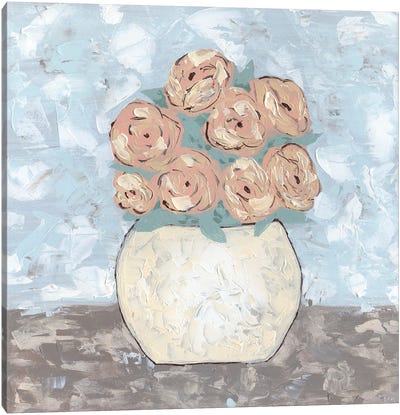 Sketchy Floral Vase Canvas Art Print