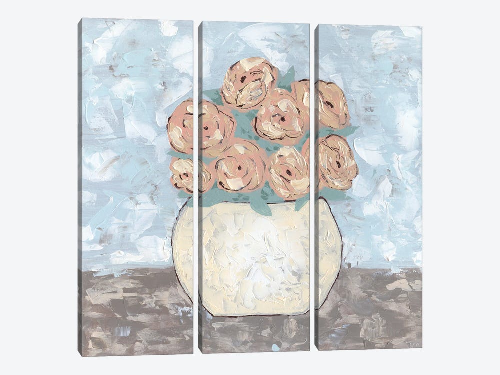 Sketchy Floral Vase by Kathleen Bryan 3-piece Canvas Wall Art