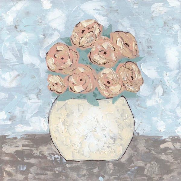 Kathleen Bryan: Sketchy Floral Vase by Kathleen Bryan