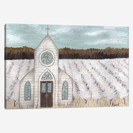 Farm Sketch Church Landscape Canvas Print #KLB18} by Kathleen Bryan Art Print