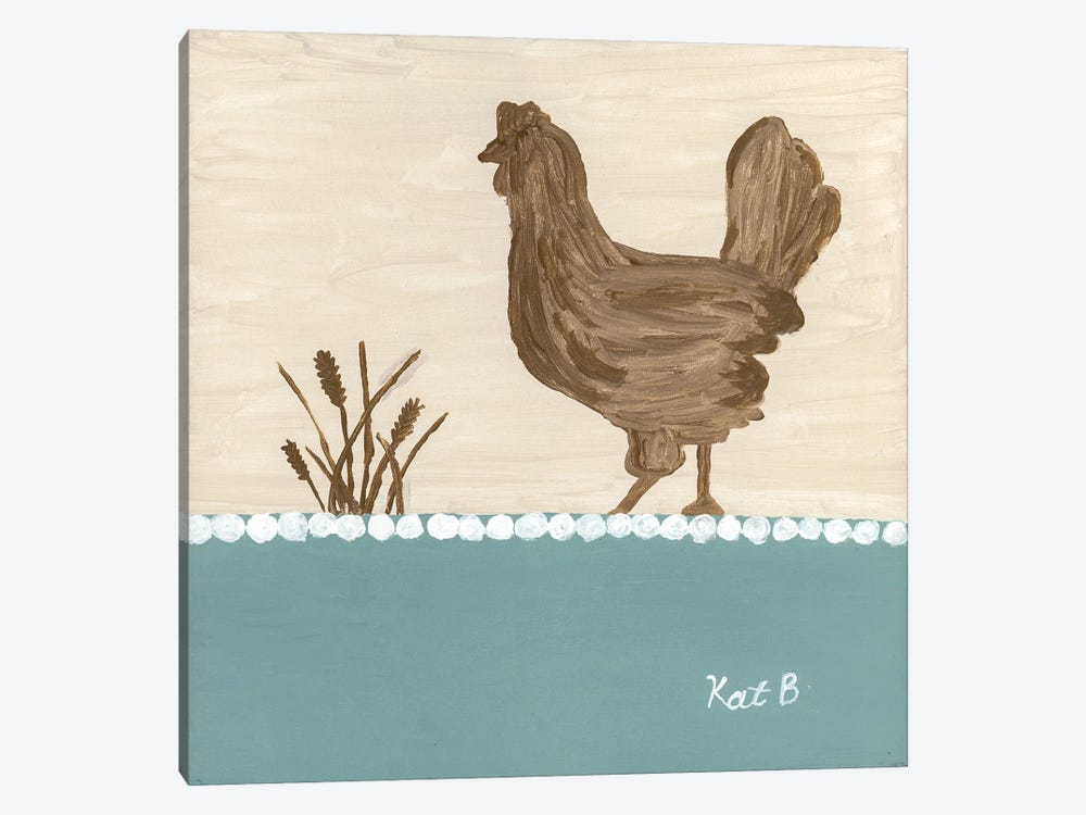 Out To Pasture I Brown Chicken by Kathleen Bryan 1-piece Canvas Art