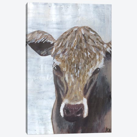 Brown Cow Canvas Print #KLB1} by Kathleen Bryan Canvas Wall Art