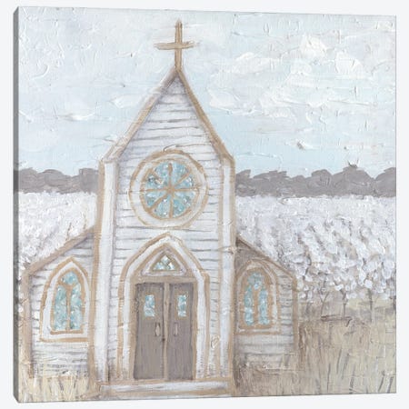 Farm Sketch Church Canvas Print #KLB4} by Kathleen Bryan Canvas Art Print