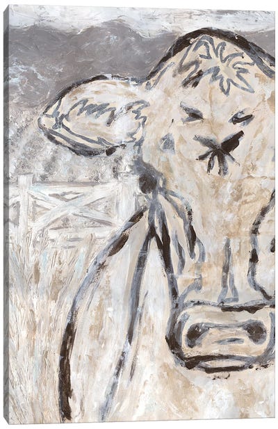 Farm Sketch Cow Canvas Art Print
