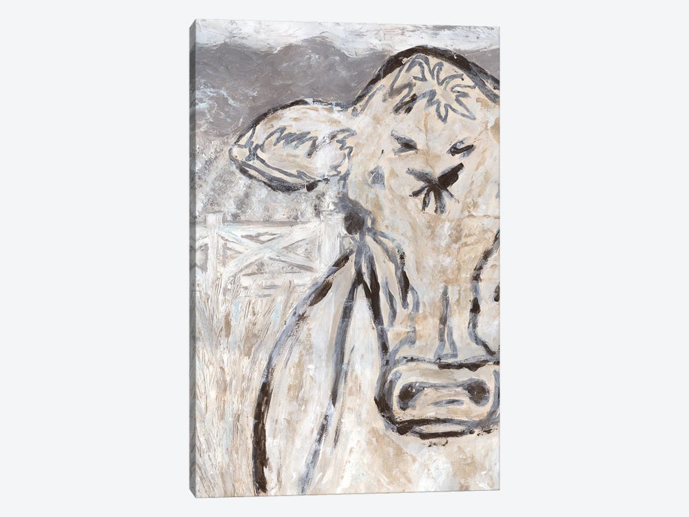 Farm Sketch Cow by Kathleen Bryan 1-piece Canvas Art Print