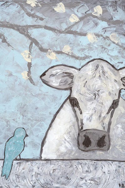 Farm Sketch Cow Pen by Kathleen Bryan framed canvas print