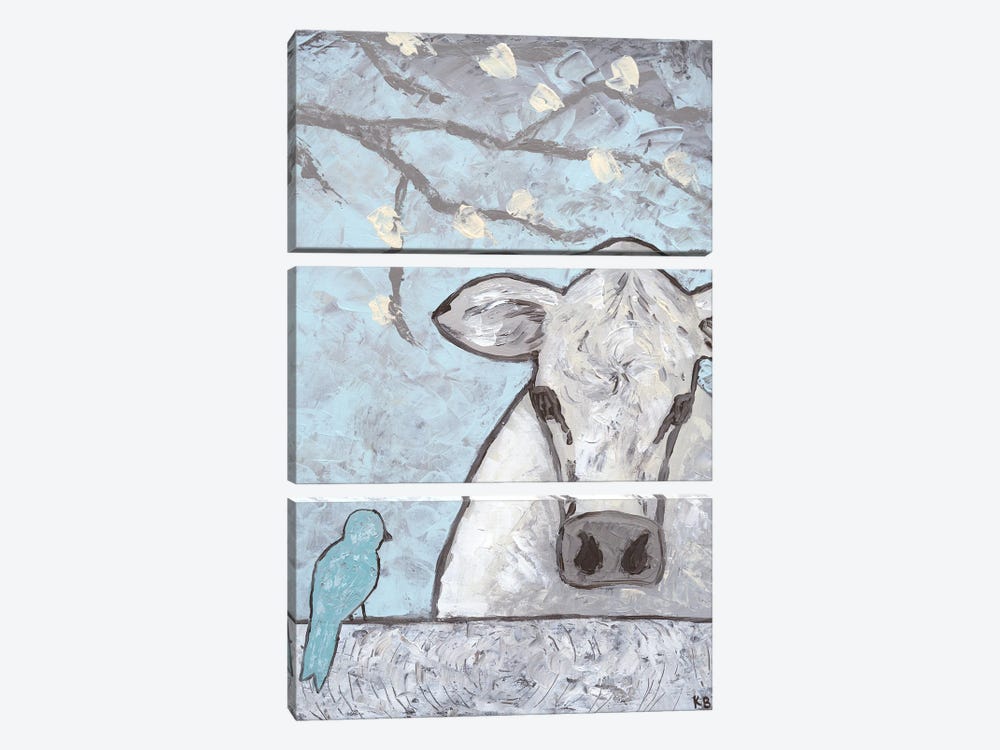 Farm Sketch Cow Pen by Kathleen Bryan 3-piece Canvas Print