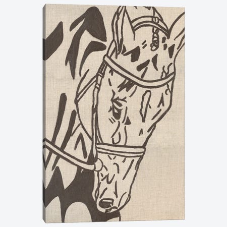 Farm Sketch Horse Canvas Print #KLB8} by Kathleen Bryan Canvas Wall Art