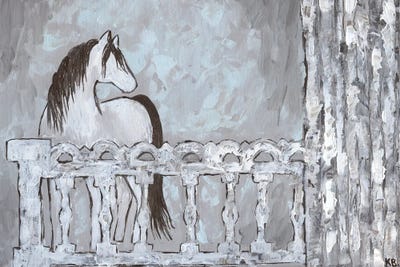 Farm Sketch Horse Stable by Kathleen Bryan framed canvas print