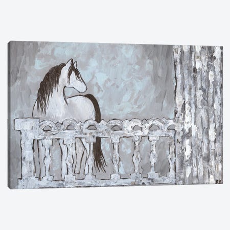 Farm Sketch Horse Stable Canvas Print #KLB9} by Kathleen Bryan Canvas Art