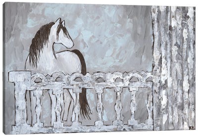 Farm Sketch Horse Stable Canvas Art Print