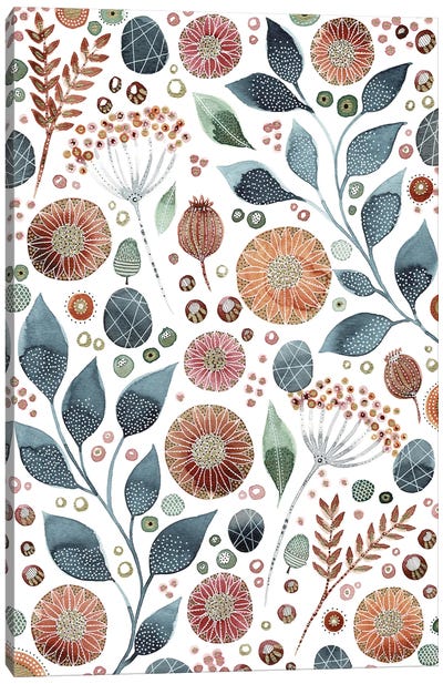 Autumn Flower Garden Canvas Art Print - Kate Rebecca Leach