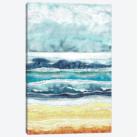Beach Stripe Canvas Print #KLC12} by Kate Rebecca Leach Canvas Artwork
