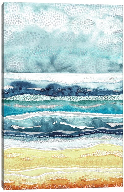 Beach Stripe Canvas Art Print - Kate Rebecca Leach