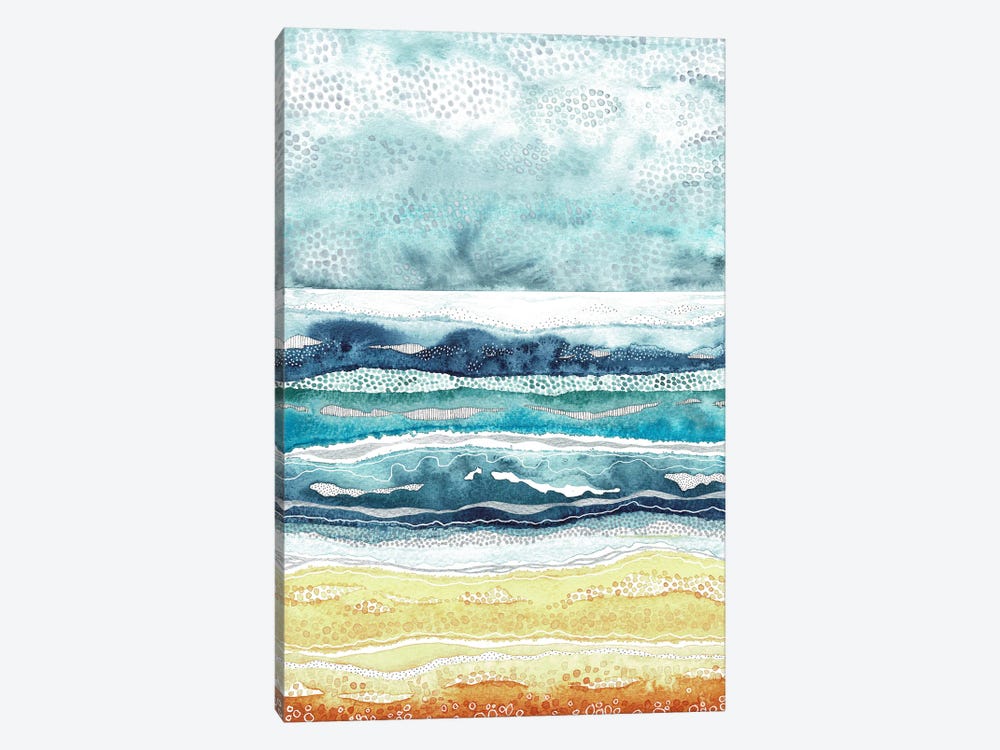 Beach Stripe by Kate Rebecca Leach 1-piece Canvas Wall Art
