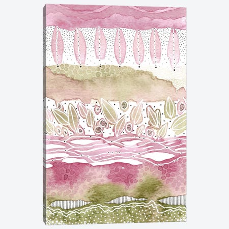 Cherry Blossom Stripe Canvas Print #KLC18} by Kate Rebecca Leach Canvas Art